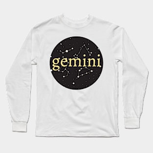 Gemini Zodiac Sign Star Circle Long Sleeve T-Shirt